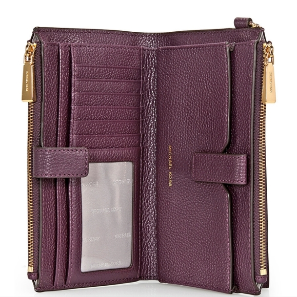 Michael Kors Double Zip Wristlet-Damson - Picture 2 of 4
